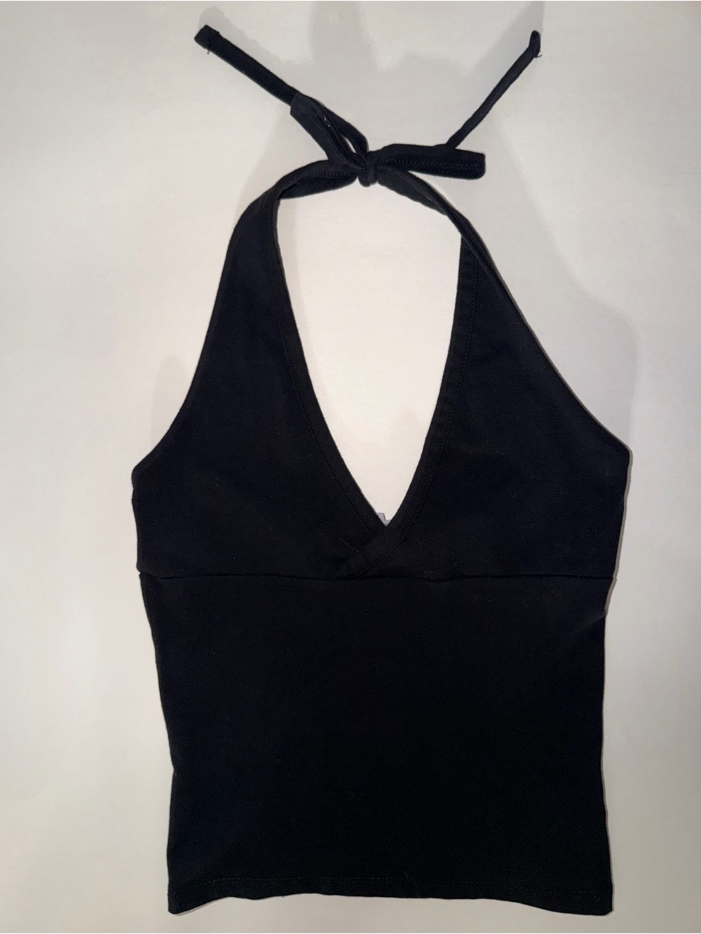 Black Halter V-Neck Tank Top